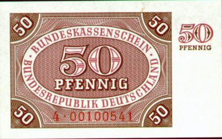 50 Pfennig banknote Germany - Bundeskassenschein