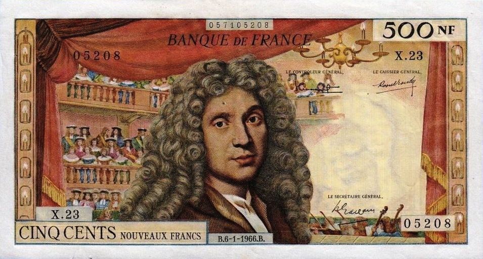 500 French Francs banknote - Molière