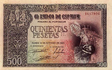500 Spanish Pesetas banknote - Toledo