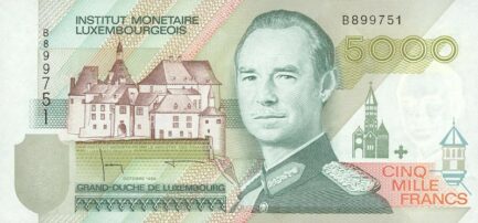 5000 Luxembourgish Francs banknote