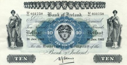 Bank of Ireland 10 Pounds banknote - Hibernia