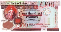 Bank of Ireland 100 Pounds banknote - Queen's University