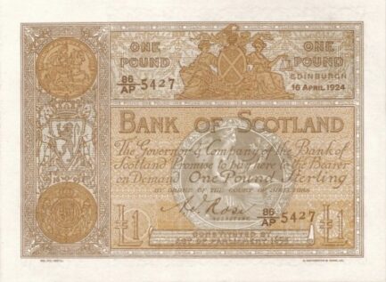 Bank of Scotland 1 Pound banknote - 1894-1920 series