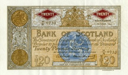Bank of Scotland 20 Pounds banknote - 1955-1969 series