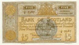 Bank of Scotland 5 Pouns banknote - 1935-1953 series