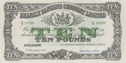 Belfast Banking Company 10 Pounds banknote