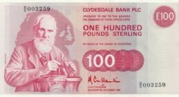 Clydesdale Bank 100 Pounds banknote - 1985-1991 series