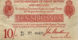 HM Treasury One Pound banknote - King George V black