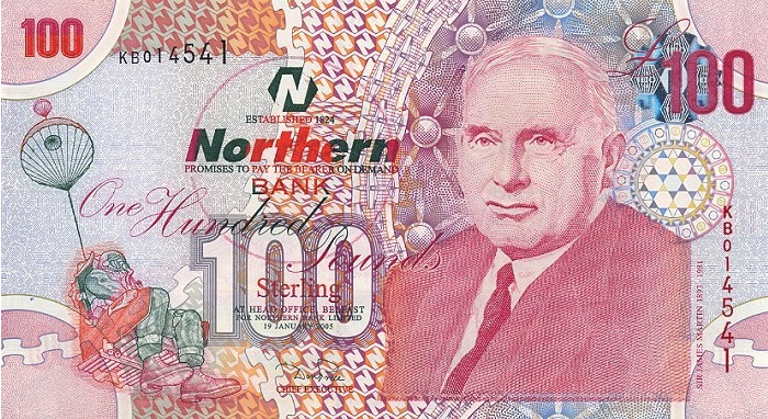 Northern Bank 100 Pounds banknote - series 2005