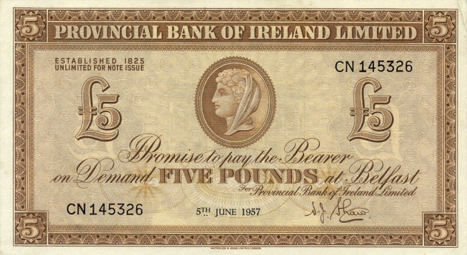 Provincial Bank of Ireland Limited 1 Pound banknote - Bank building