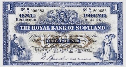 The Royal Bank of Scotland 1 Pound banknote - 1927-1955 series