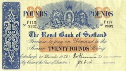 The Royal Bank of Scotland 20 Pounds banknote - 1912-1957 series