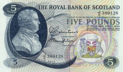 The Royal Bank of Scotland 5 Pounds banknote - 1966-1967 series