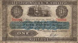 Ulster Bank Limited 1 Pound banknote - series 1926-1956