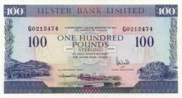Ulster Bank Limited 100 Pounds banknote - series 1990