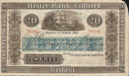 Ulster Bank Limited 20 Pounds banknote - series 1929-1948