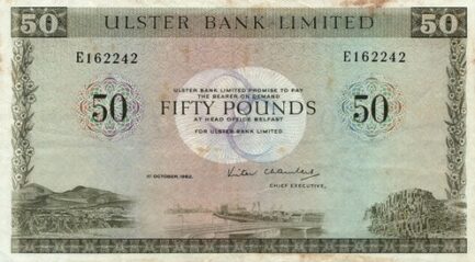 Ulster Bank Limited 50 Pounds banknote - series 1982