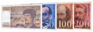 French Franc banknotes accepted for exchange