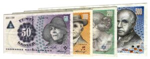 withdrawn Danish Kroner banknotes accepted for exchange