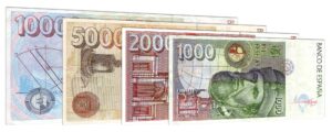 withdrawn Spanish Peseta banknotes accepted for exchange