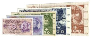 Demonetized Swiss franc 5th series banknotes accepted for exchange