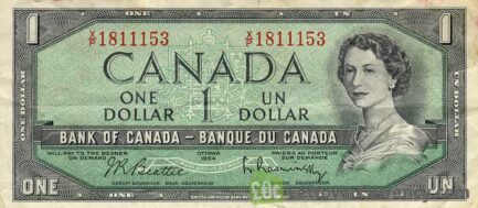 1 Canadian Dollar banknote (prairie series 1954)