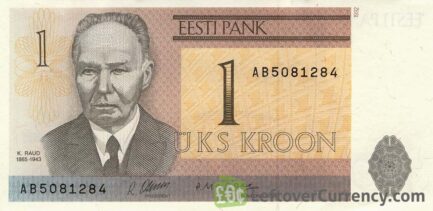 1 Estonian Kroon banknote (Kristjan Raud)