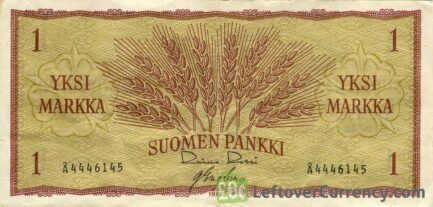 1 Finnish Markkaa banknote (1963)