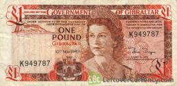 1 Gibraltar Pound banknote (Covenant of Gibraltar)