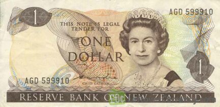 1 New Zealand Dollar banknote series 1981