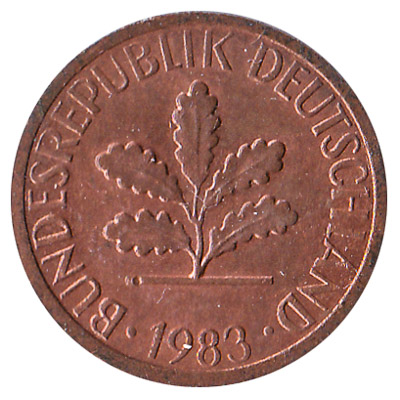 1 Pfennig coin Germany