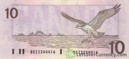 10 Canadian Dollars banknote series 1989 Birds of Canada