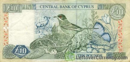 10 Cypriot Pounds banknote series 1997