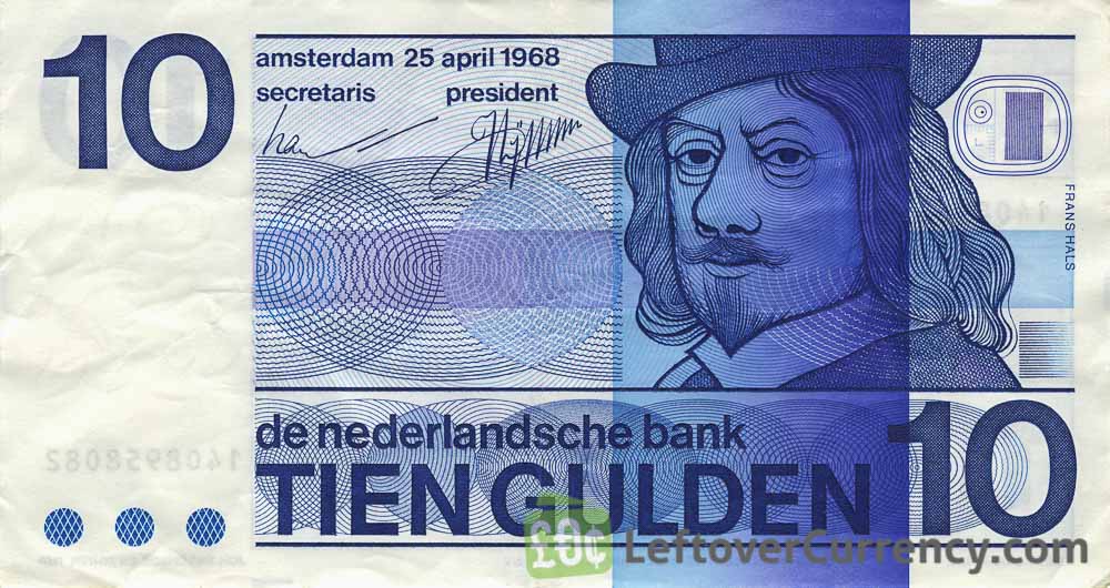 10 Dutch Guilders banknote (Frans Hals 1968)