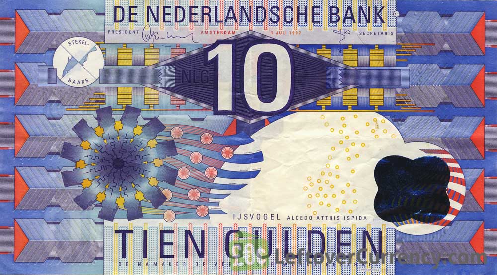 10 Dutch Guilders banknote (Ijsvogel 1997)