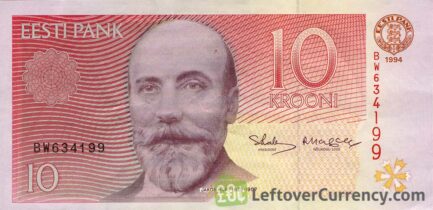 10 Estonian Krooni banknote (Jakob Hurt)