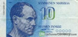 10 Finnish Markkaa banknote (Paavo Nurmi)