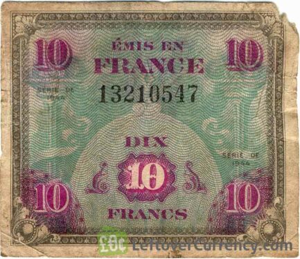 10 French Francs banknote (Allied Military Currency 1944)
