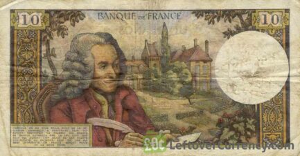 10 French Francs banknote (Voltaire)