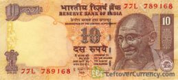 10 Indian Rupees banknote (Gandhi)