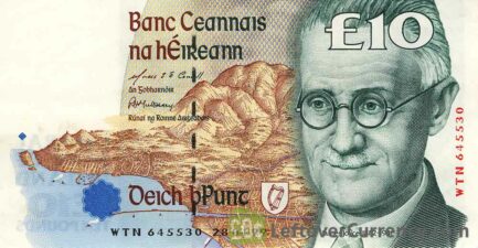 10 Irish Pounds banknote (James Joyce)