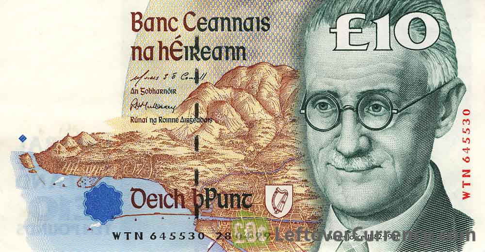 10 Irish Pounds banknote (James Joyce)