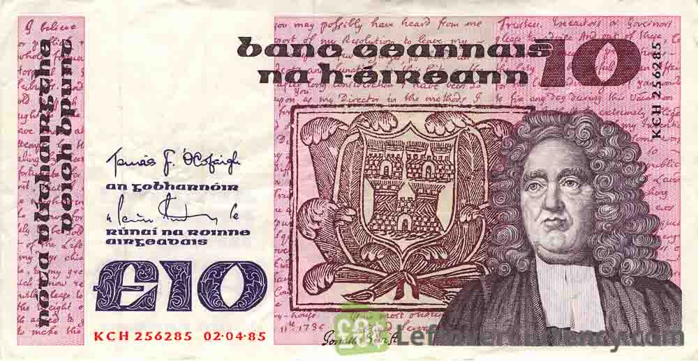10 Irish Pounds banknote (Jonathan Swift)