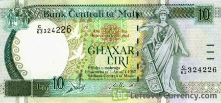 10 Maltese Lira banknote