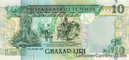 10 Maltese Lira banknote