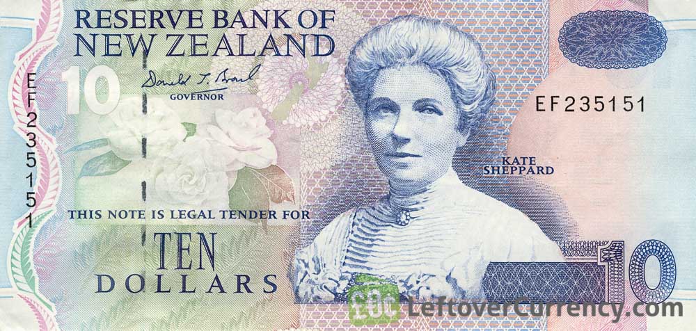 10 New Zealand Dollars banknote series 1992