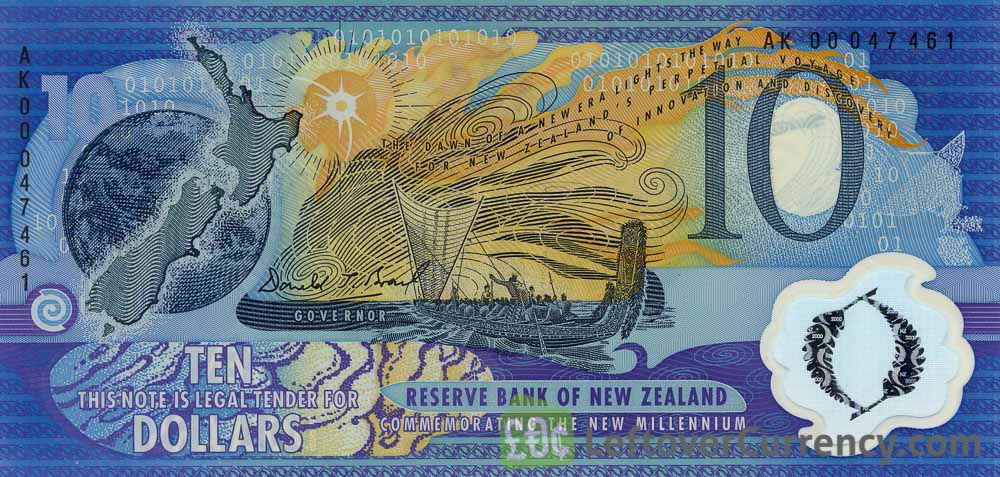 10 New Zealand Dollars banknote series 2000