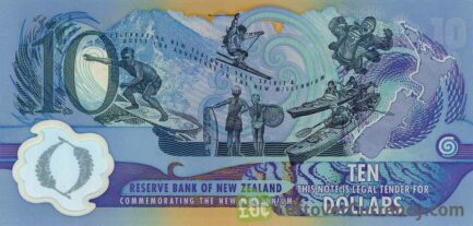 10 New Zealand Dollars banknote series 2000