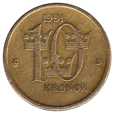 10 Swedish Kronor coin (minted from 2001)