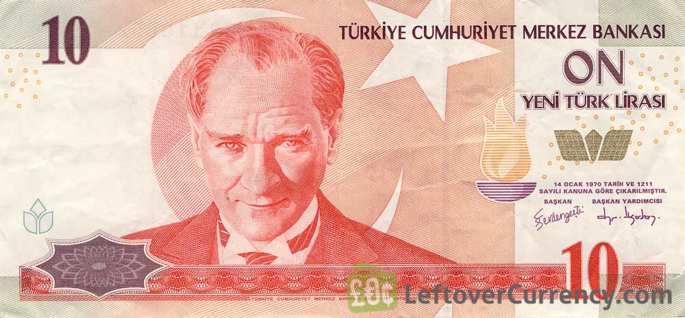 10 Turkish Lira banknote (8th emission group 2005)